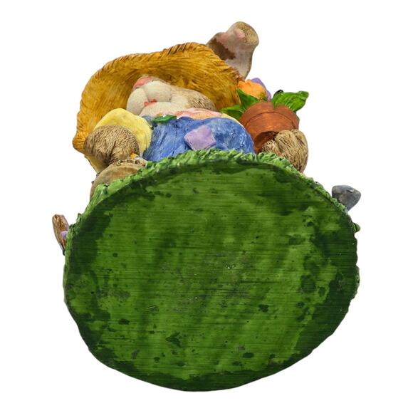 Dressed Gardening Resin Rabbit Figurine Easter Eggs Spring Cottage Chick Tulips - Picture 8 of 8